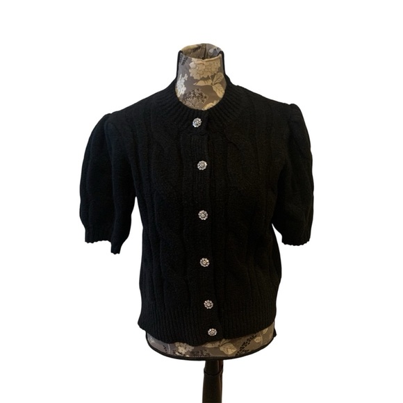 Sweaters - Elegant Black Women's Puff Sleeve  Sweater size medium 8/10 NWT